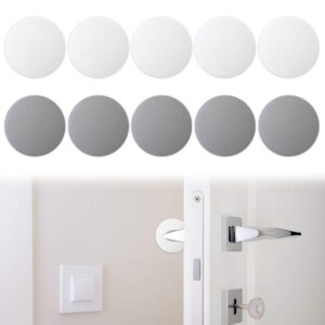 10 pcs 1.57 inch door handle bumper, findtop door stopper wall,silicone wall protector, door knob guard for protecting wall, doorknobs, refrigerator door, cabinets(white & gray)