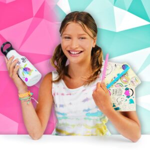 ACTIVITY KINGS iLY Insulated Hydro Water Bottle With Straw For Girls & Boys | Eco-Friendly, BPA Free | Dishwasher Safe | (2 Markers, 60 Stickers, Kids 6+)