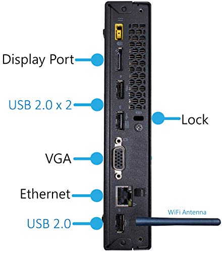 Lenovo ThinkCentre M73P Tiny Desktop, Intel Dual-Core 2.6GHz, 4GB RAM, 120GB SSD, 4K 2-Monitor Support, DisplayPort, HDMI, VGA, AC Wi-Fi, Bluetooth - Windows 10 Pro (RENEWED)