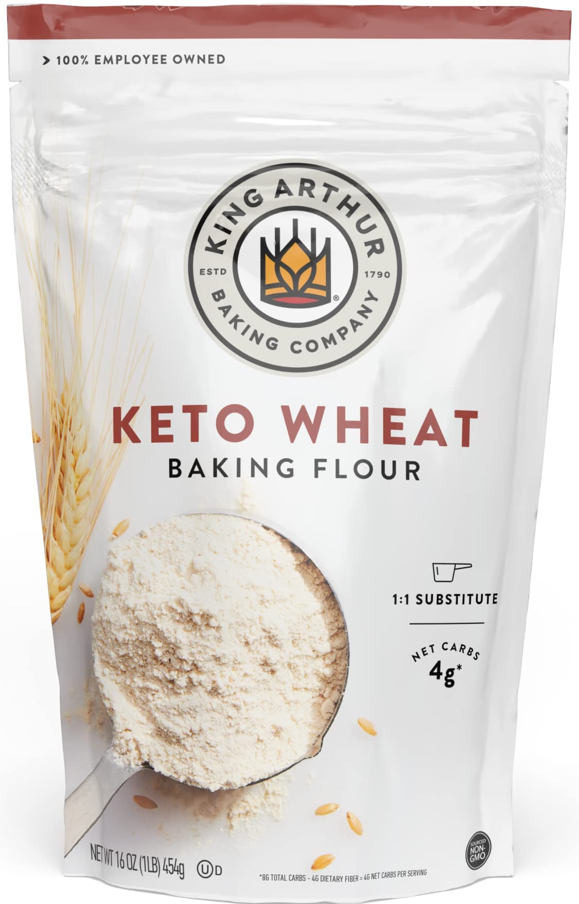 King Arthur, Keto Wheat Flour Blend, Non-GMO Project Verified, 1-to-1 Substitute for All- Purpose Flour, 16 Ounces