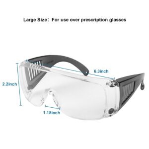 Shooting Glasses Over Eyeglasses, Anti Fog Eye Protection for Shooting Range Over Prescription Safety Glasses with Hard Case OTG,Clear Lens