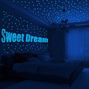 1230 PCS Ultra Glow in The Dark Stars Wall Stickers, 3D Adhesive Dots Decor Starry Sky Decor for Kids Bedroom or Birthday Gift,Beautiful Wall Decals - Sky Blue