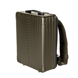 aleon 16" hybrid aluminum backpack for men & women | fits 13" laptop | hard shell backpack for business travel | tech backpack, executive backpack, gaming backpack, photographer backpack (bronze)