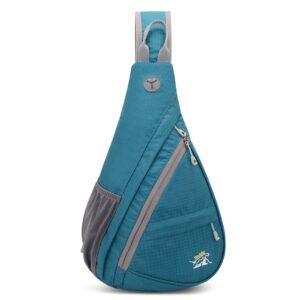 redsgirl outdoor lightweight waterproof sling backpack - crossbody shoulder chest bag hiking daypacks for men women youth, lake green