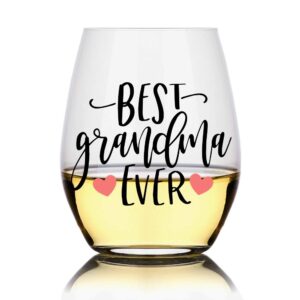 perfectinsoy grandma gifts, best grandma ever funny wine glass, grandma gifts from granddaughter, birthday gifts for grandma, mom, grandma wine glass