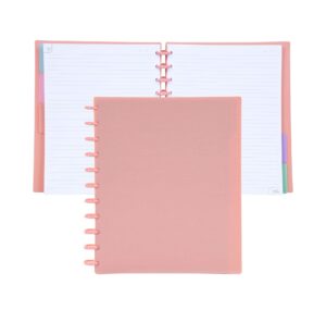 talia discbound notebooks, planner, customizable, (salmon w/salmon discs, letter (8.5in x 11in))