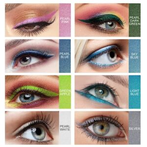 Ownest 14 Colors Eyeliner Pen Set,Pearl Eyeliner Kit Metallic Eyeliner Pencil Glitter Eyeliner for Women Eye Liner Professional Eye Makeup Set Colorful Eyeliner Eye Color