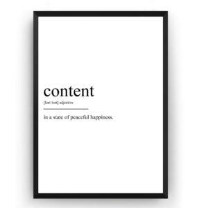 content definition print - dictionary poster wall art decor quote typography home - frame not included