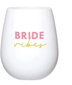 santa barbara design studio wedding collection silicone wine glass, 12-ounce, bride vibes