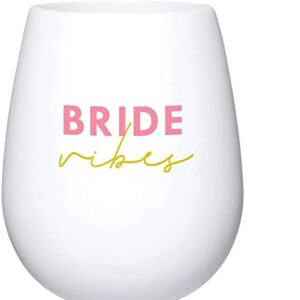 Santa Barbara Design Studio Wedding Collection Silicone Wine Glass, 12-Ounce, Bride Vibes