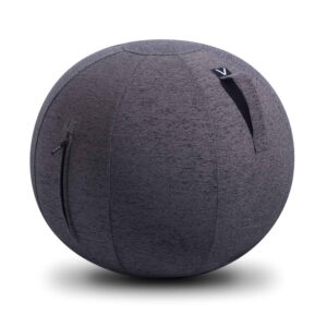 Vivora Luno Exercise Ball Chair, Charcoal Cover, Chenille, Max Size (25 to 26 inches), for Home Offices, Balance Training, Yoga Ball