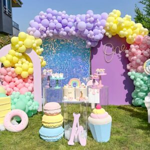 120Pcs Pastel Balloon Garland Kit, Macaron Balloons Assorted Colors for Birthday Baby Shower Unicorn Theme Party Decorations