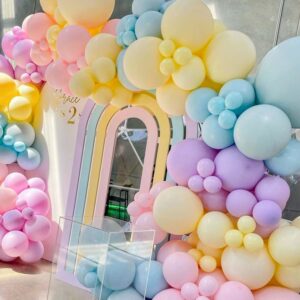 120Pcs Pastel Balloon Garland Kit, Macaron Balloons Assorted Colors for Birthday Baby Shower Unicorn Theme Party Decorations