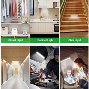 goodland Under Cabinet Lighting 80 LED Closet Light, Motion Sensor Lights Indoor USB Rechargeable Dimmable Wireless Stick-on Night Light Bar for Kitchen, Wardrobe, Garage, Stairs, Bedroom (3 Packs)