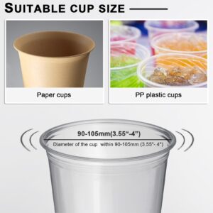 JIAWANSHUN Cup Sealer Film Roll Tea Cup Sealing Film Milk Sealing Film 3000pcs per Roll for Plastic and Paper Cup 90-105mm (3.55"- 4")