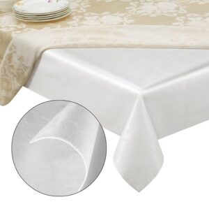 tablecloths by design - quality table pad protector, waterproof vinyl table cover for superior protection from spills, scratches & heat - reusable table cloth with cushion flannel backing (54 x 90)