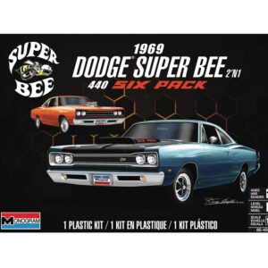revell 85-4505 1969 dodge super bee 1:24 scale 86-piece skill level 4 model car building kit, white