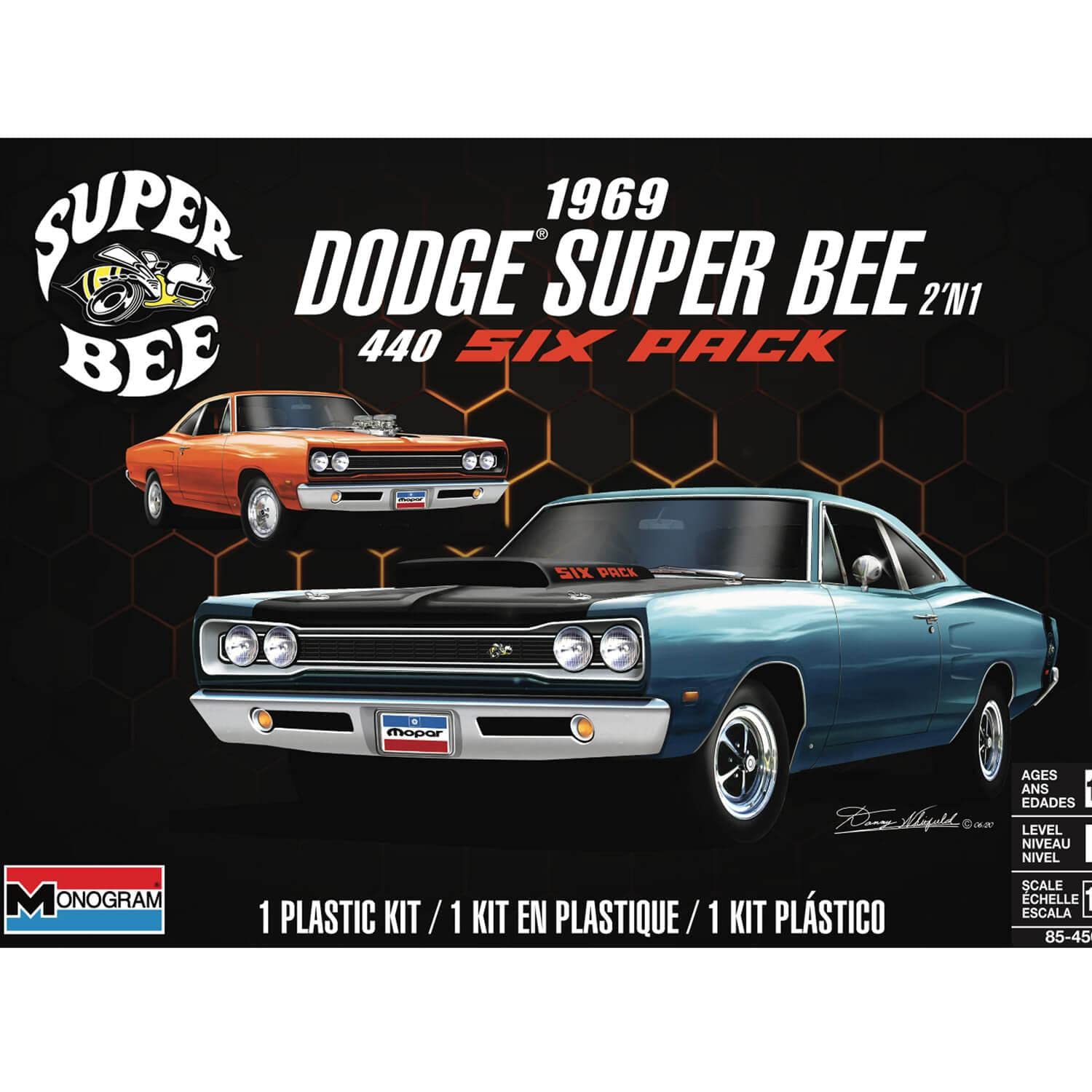 Revell 85-4505 1969 Dodge Super Bee 1:24 Scale 86-Piece Skill Level 4 Model Car Building Kit, White