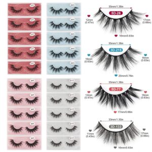 MAGEFY 20 Pairs Eyelashes, 4 Style Faux Mink Lashes Pack, Natural Look to Dramatic Long False Eyelashes, 16mm-20mm Handmade Reusable Soft Fake Eyelashes with Glitter Portable Boxes