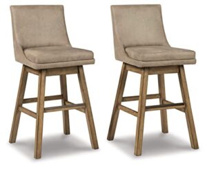 signature design by ashley tallenger 30" upholstered pub height bar stool, 2 count, beige