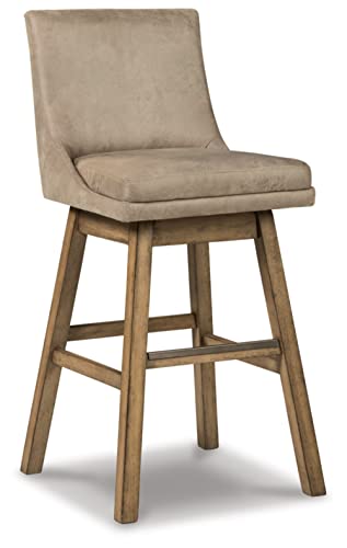 Signature Design by Ashley Tallenger 30" Upholstered Pub Height Bar Stool, 2 Count, Beige
