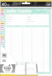 the happy planner debt payoff tracker classic filler paper - journaling & planner accessories - savvy saver theme - financial planning paper - 40 sheets