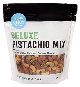 amazon brand - happy belly deluxe pistachio mix, 1 pound (pack of 1)