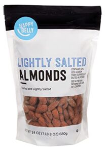 amazon brand - happy belly roasted & lightly salted almond, 24 ounce (pack of 1)