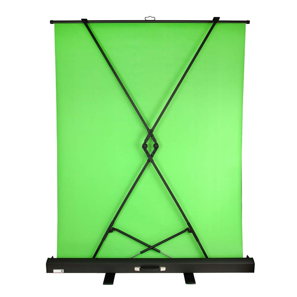 Homegear Streaming/Video Background Green Screen – Pull-Up Backdrop in Case