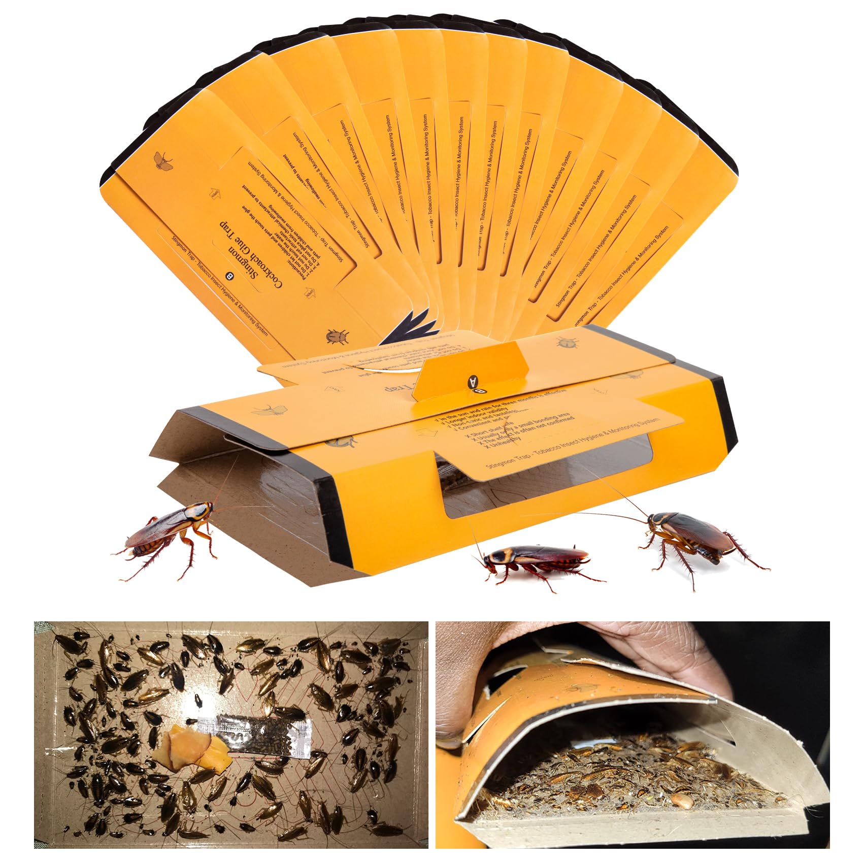 18 Pack Roach Traps Indoor Roach Killer Indoor Infestation, Cockroach Killer Indoor Home Cockroach Trap Sticky Traps for Insects