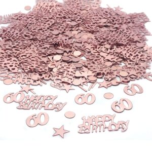 tfyu happy birthday party table confetti - twinkle stars foil metallic sequins confetti and special events table scatters decorations confetti decorations about 700pcs（rose gold） (60 years old)