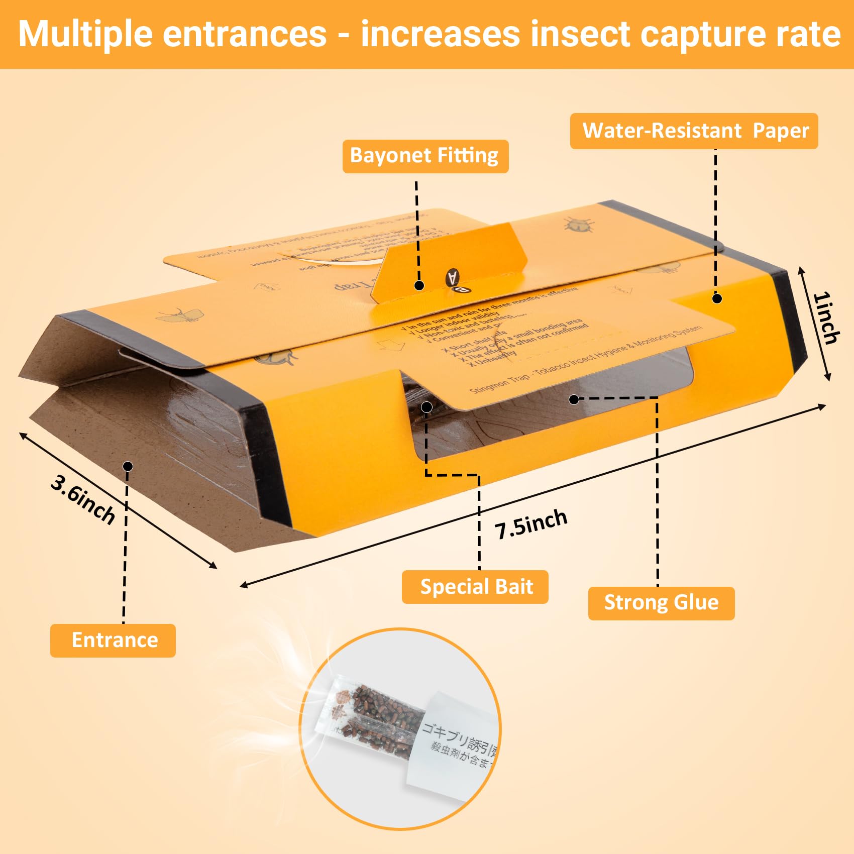 18 Pack Roach Traps Indoor Roach Killer Indoor Infestation, Cockroach Killer Indoor Home Cockroach Trap Sticky Traps for Insects