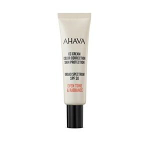 AHAVA Even Tone & Radiance CC Cream, Color & Skin Protection, Broad Spectrum, SPF 30 - Lightweight Sheer Color Correcting Cream to even out skin tone, enriched with exclusive Osmoter, 1 Fl.Oz