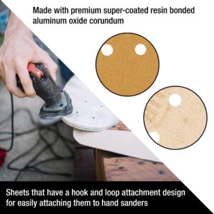 Dura-Gold Premium Triangle Mouse Sanding Sheets Variety Pack - 60, 80, 120, 180, 240, 320 Grit (4 Each, 24 Total), 6 Hole Pattern Hook & Loop Triangular Shaped Sander Discs, Aluminum Oxide Sandpaper