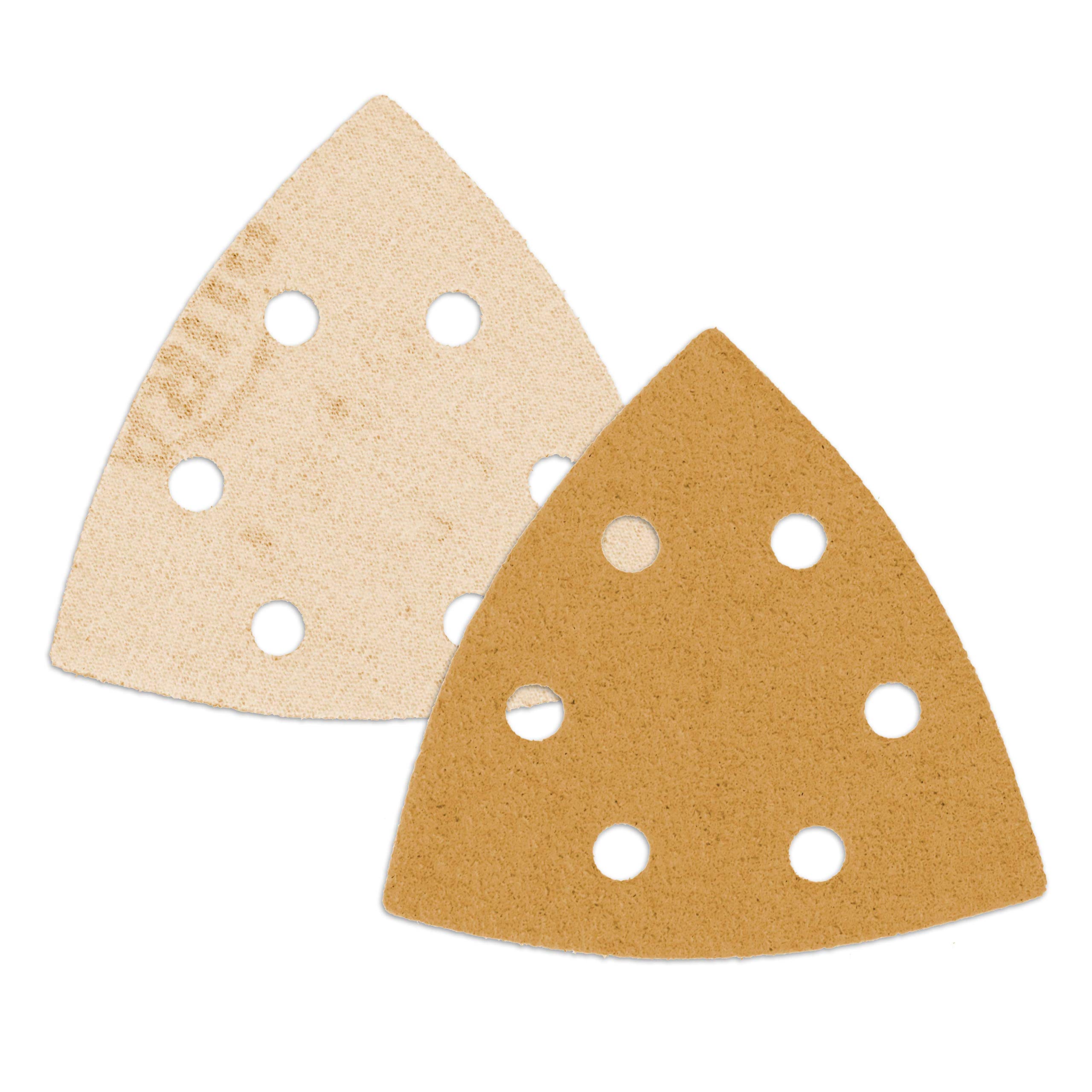 Dura-Gold Premium Triangle Mouse Sanding Sheets Variety Pack - 60, 80, 120, 180, 240, 320 Grit (4 Each, 24 Total), 6 Hole Pattern Hook & Loop Triangular Shaped Sander Discs, Aluminum Oxide Sandpaper