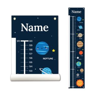 personalized kids canvas growth chart, height chart, growth chart banner, planet