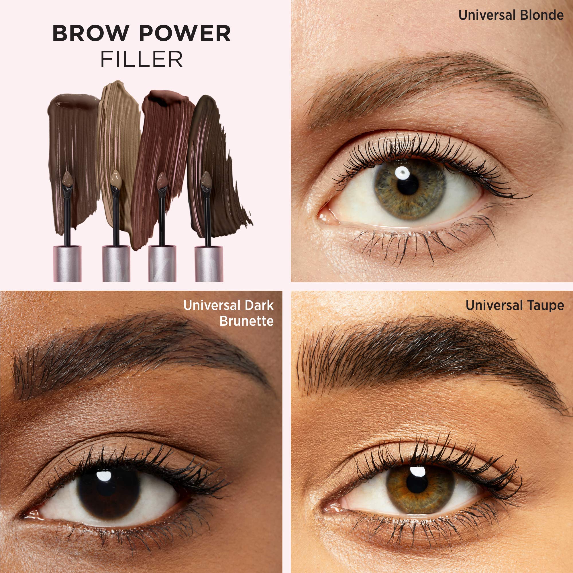 IT Cosmetics Brow Power Filler, Universal Taupe - Volumizing Tinted Fiber Brow Gel - Instantly Fills, Shapes & Sets Your Brows - Waterproof Formula Lasts Up To 16 Hours - 0.14 fl oz