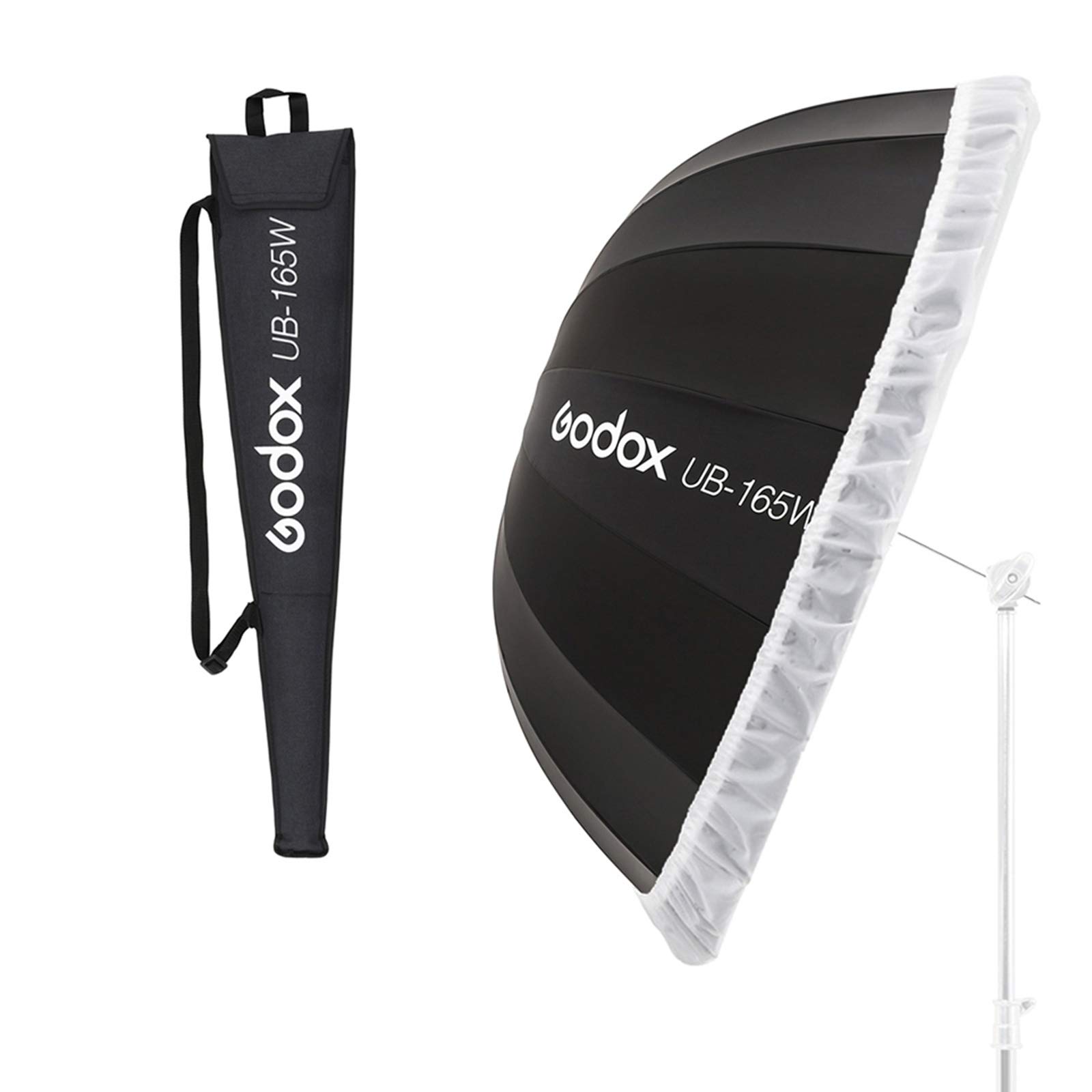 Godox UB-165W 65in 165cm Parabolic Inner White Reflec Umbrella Studio Light Umbrella with Diffuser Cover Cloth(UB-165W)