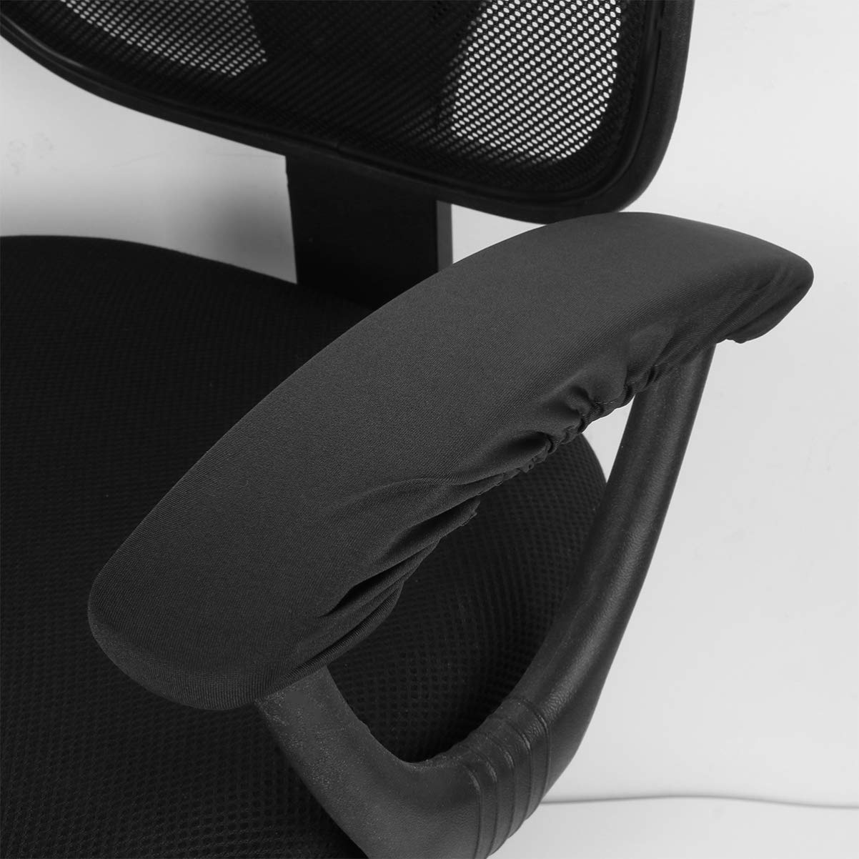 EXCEART 2pcs Stretch Computer Armrest Cover Chair Arm Pads Elbow Cushion Replacement Arms Slipcover Protector Office Rotating Chair Black