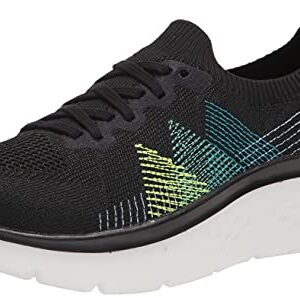 Skechers Women's GO Walk Hyper Burst Knit LACE UP Sneaker, Black/Multi, 8