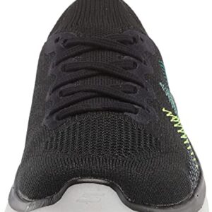 Skechers Women's GO Walk Hyper Burst Knit LACE UP Sneaker, Black/Multi, 8