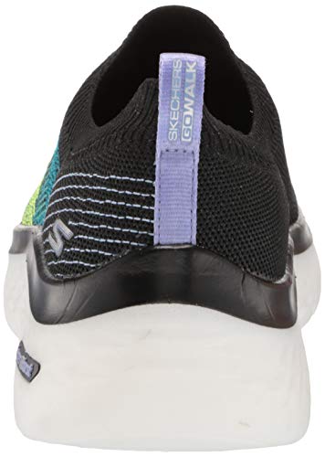 Skechers Women's GO Walk Hyper Burst Knit LACE UP Sneaker, Black/Multi, 8