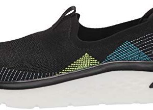 Skechers Women's GO Walk Hyper Burst Knit Slip ON Sneaker, Black/Multi, 7.5