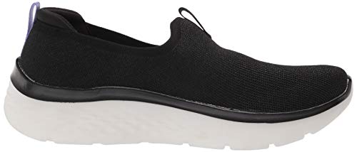 Skechers Women's GO Walk Hyper Burst Knit Slip ON Sneaker, Black/Multi, 7.5