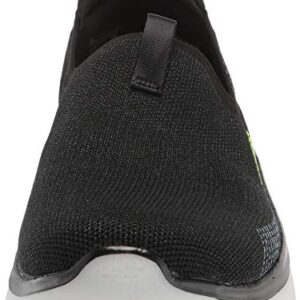 Skechers Women's GO Walk Hyper Burst Knit Slip ON Sneaker, Black/Multi, 7.5