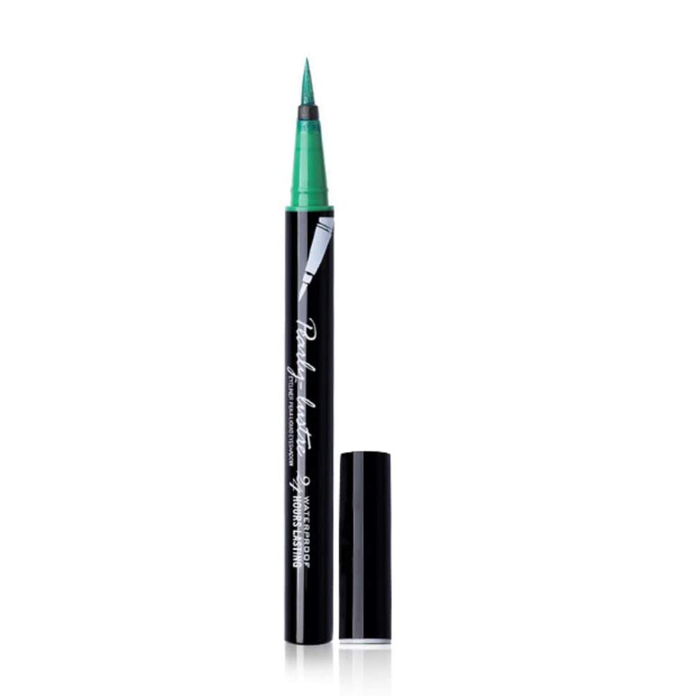 Eyeliner Pencil Eye Liner Pen Green Liquid for Women Girl Matte Long Lasting Professional Smudge Proof and Waterproof Natural Perfect Eye Makeup with Non-dizzy Dyeing (Green)