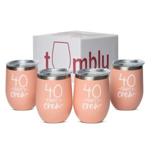 40 party crew tumbler 4-pack - 40th birthday gifts for women – 40 birthday gifts for women – 40th bday gifts for women -40th birthday squad - 40th birthday crew - 40th birthday cups
