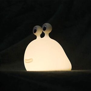 muid original authentic slug night light with touch sensor for bedroom, nursery squishy silicone soft night light for breastfeeding, cute animal bedside lamp for baby kids teens