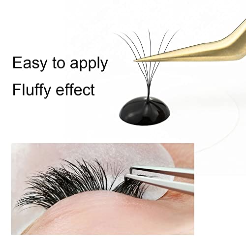 NAGARAKU Premade Fans Eyelash Extensions 320 Fans 5D Volume 0.07mm D curl 9-14mm Mix Tray Sharp Narrow Stem Clusters Thin Pointy Base Russian Pre Fanned Fluffy Matte Black