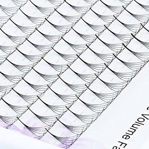 NAGARAKU Premade Fans Eyelash Extensions 320 Fans 5D Volume 0.07mm D curl 9-14mm Mix Tray Sharp Narrow Stem Clusters Thin Pointy Base Russian Pre Fanned Fluffy Matte Black